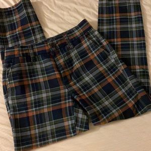 American eagle super high rise skinny plaid pants